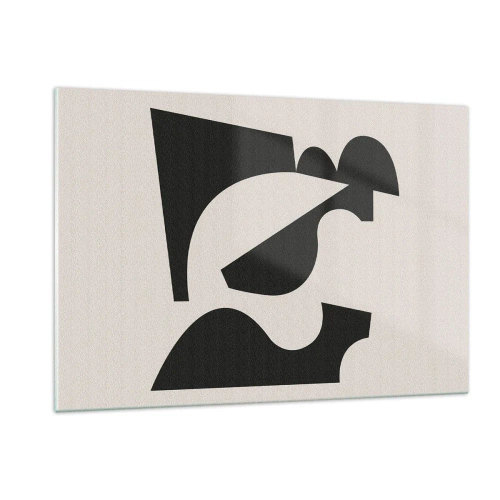 Obraz na szkle - Abstrakcyjna czarno-biała kompozycja geometryczna - 120x80cm - Do samodzielnego składania - Nowoczesna dekoracja ścienna do salonu, kuchni i sypialni ARTTOR