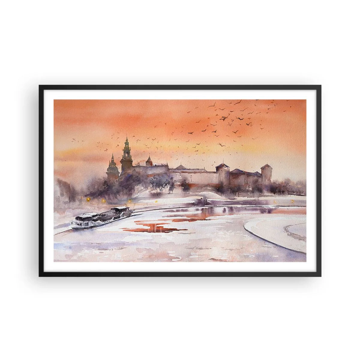 Plakat w czarnej ramie - Królewski zachód słońca - 91x61 cm
