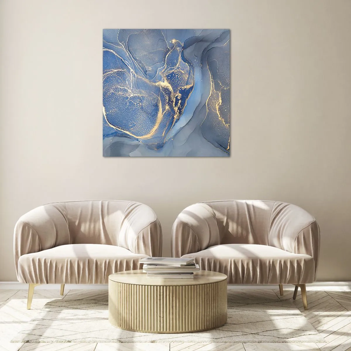 Obraz na szkle - Złoty pył - 60x60 cm