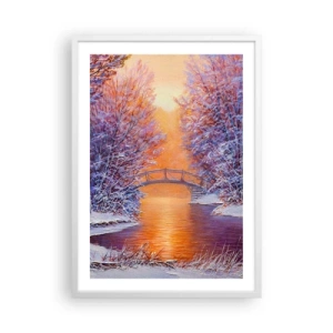 Plakat w białej ramie - Spotkajmy się tu - 50x70 cm
