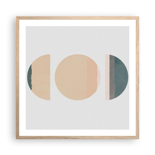 Plakat w ramie jasny dąb - Koło za kołem - 60x60 cm