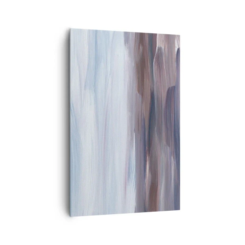 Obraz na płótnie - Subtelna abstrakcja z delikatnymi pociągnięciami w pastelowych tonach - 80x120cm - Żywioły: woda - Nowoczesna dekoracja ścienna do salonu i sypialni ARTTOR