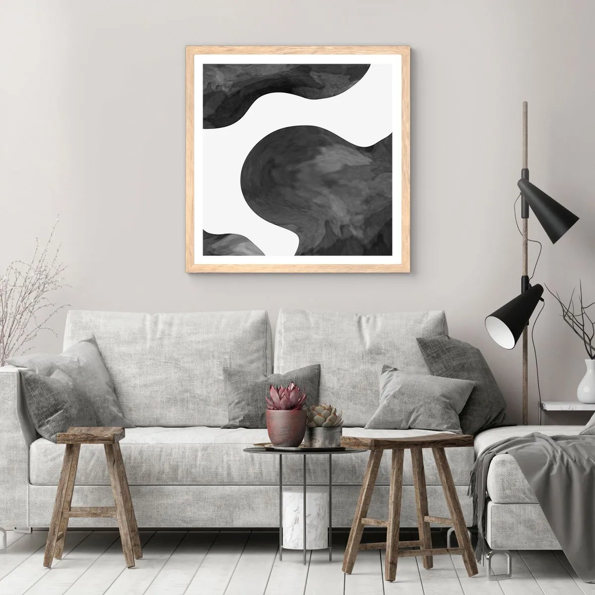 Plakat w ramie jasny dąb - Droga Mleczna - 30x30 cm