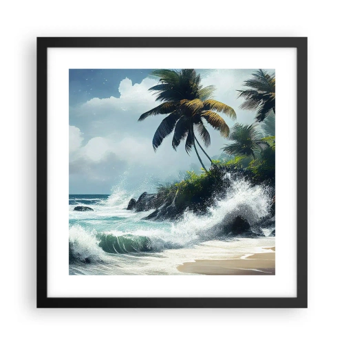 Plakat w czarnej ramie - Na tropikalnym brzegu - 40x40 cm