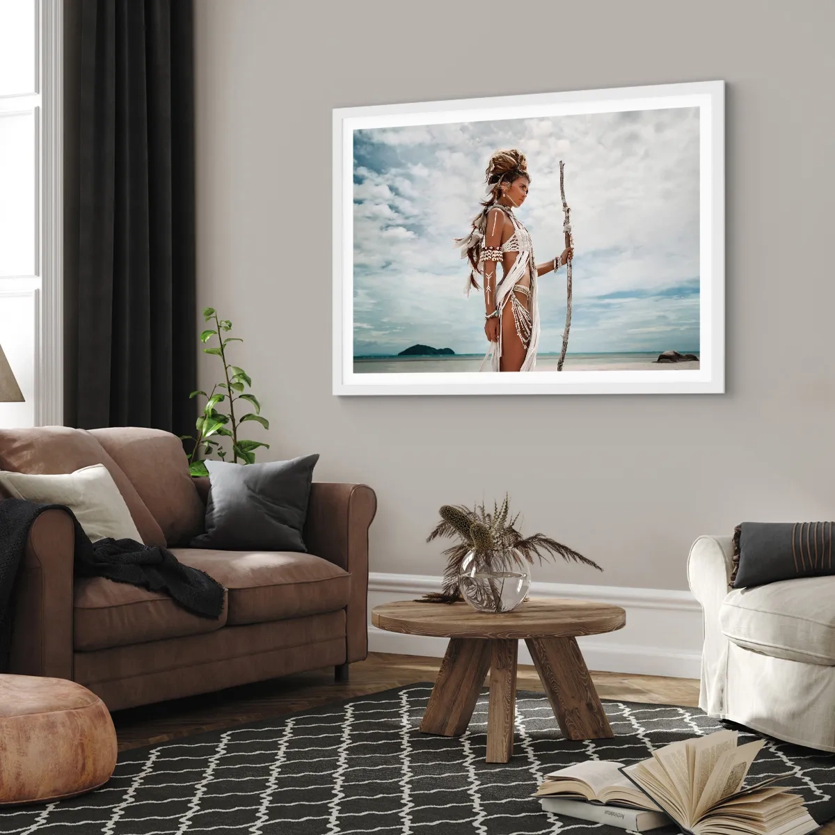 Plakat w białej ramie - Królowa tropików - 50x40 cm