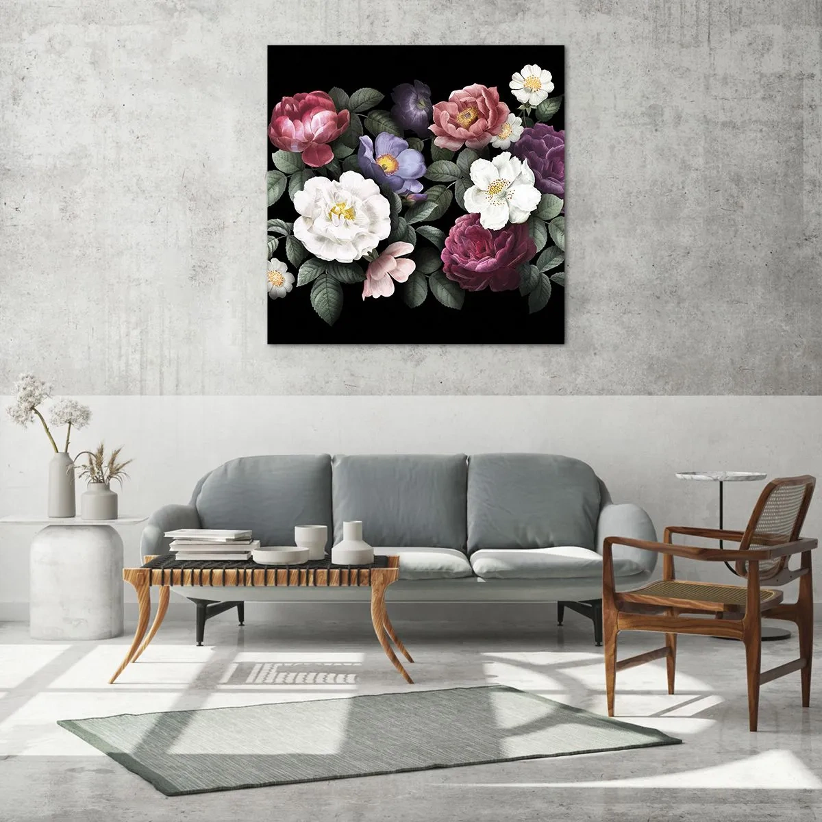 Obraz na szkle - Z angielskiego ogrodu - 60x60 cm