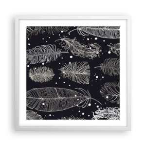 Plakat w białej ramie - Pierzasta koronka - 50x50 cm