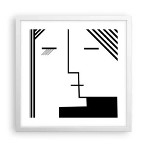 Plakat w białej ramie - Po prostu pocałunek - 40x40 cm