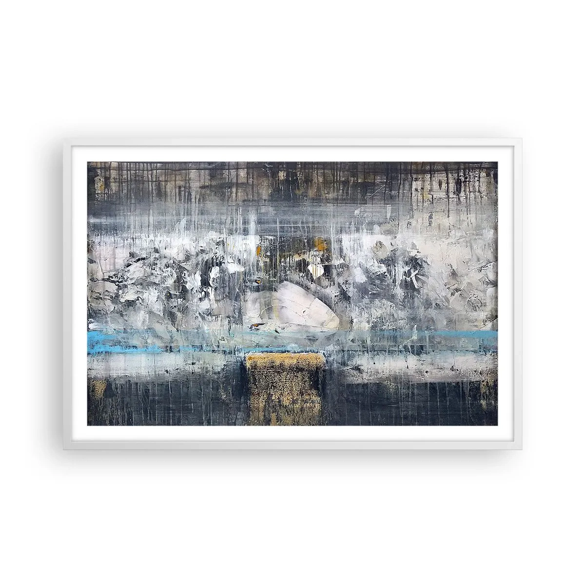 Plakat w białej ramie - Jak po lodzie, jak po grudzie - 91x61 cm