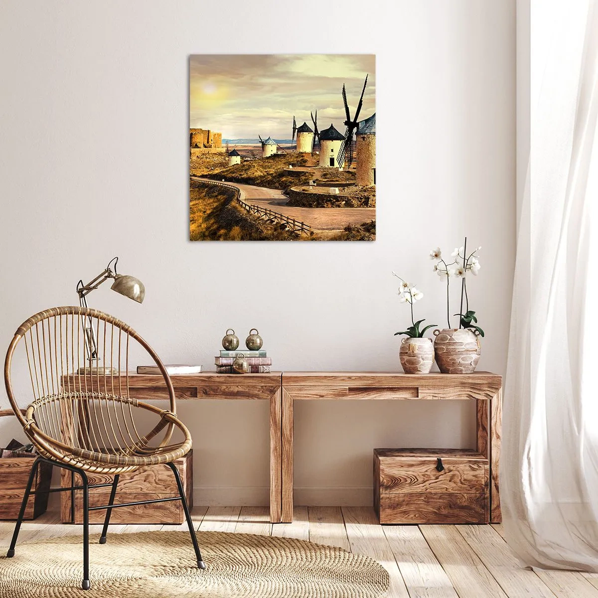 Obraz na płótnie - Zaraz pojawi się Don Kichot - 60x60 cm