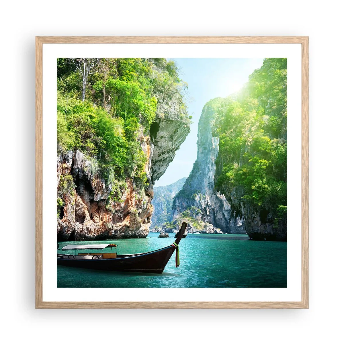 Plakat w ramie jasny dąb - Zaproszenie do egzotycznej podróży - 60x60 cm