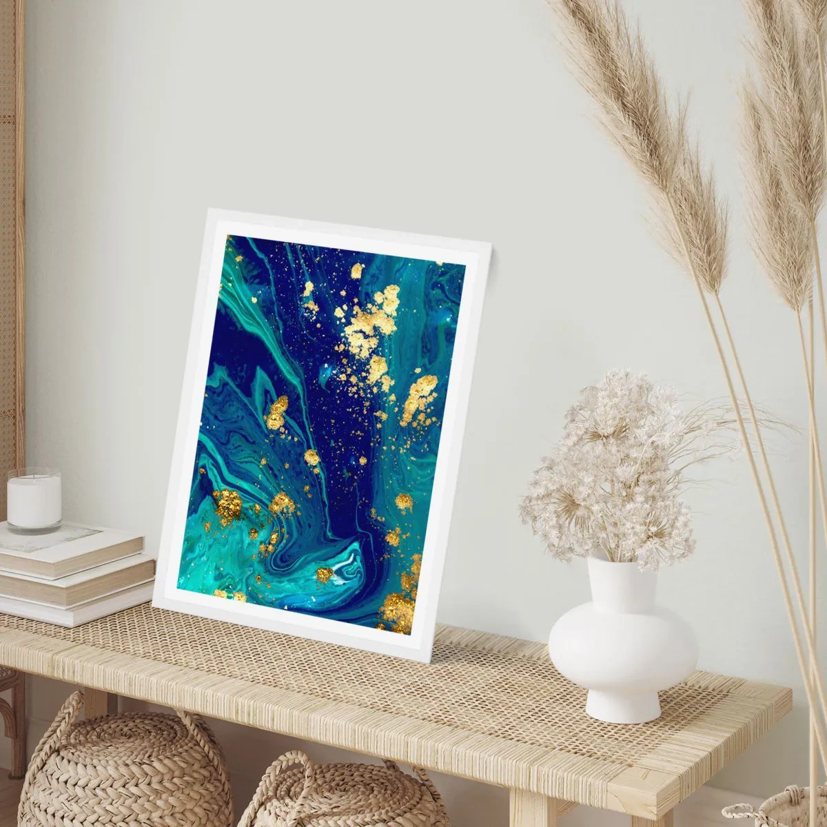 Plakat w białej ramie - Płatki słońca  - 70x100 cm