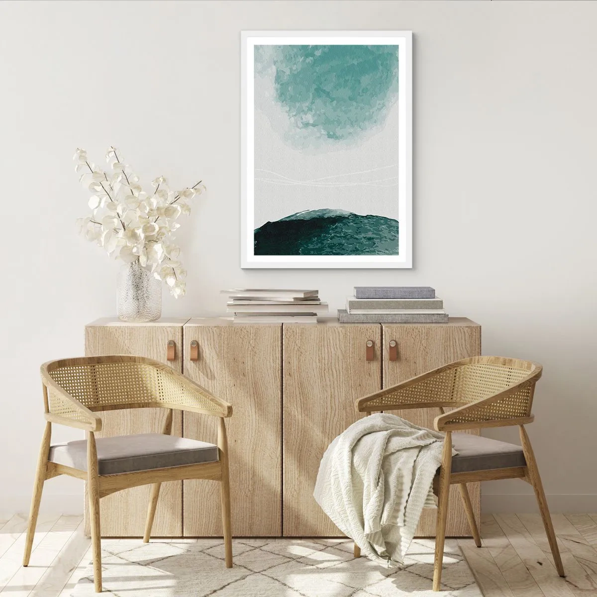 Plakat w białej ramie - Spotkanie z mgłą - 30x40 cm