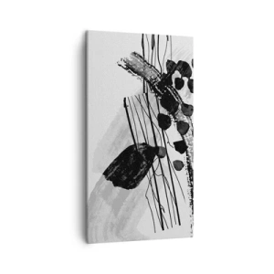 Obraz na płótnie - Czarno-biała abstrakcja organiczna - 45x80 cm