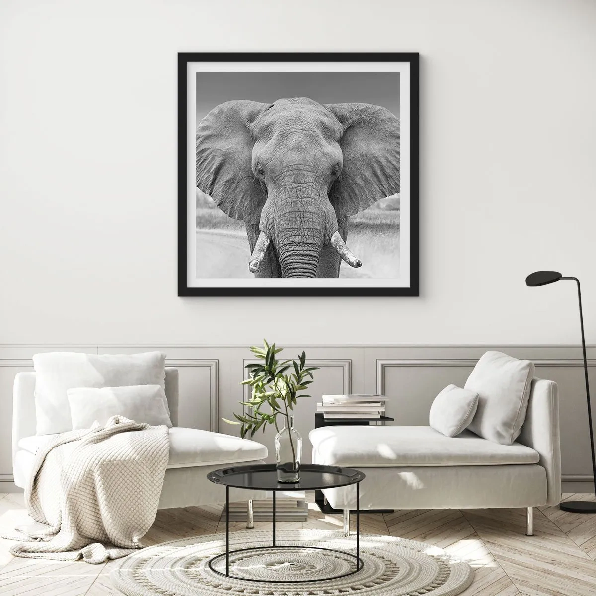 Plakat w czarnej ramie - Witaj w moim świecie - 40x40 cm