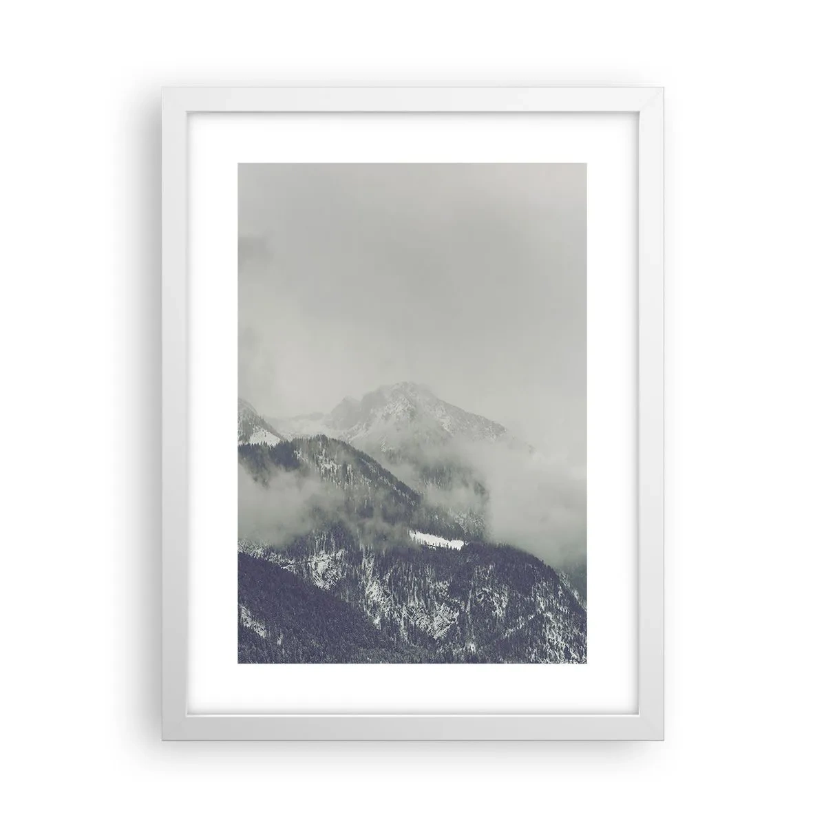 Plakat w białej ramie - Omglona dolina - 30x40 cm