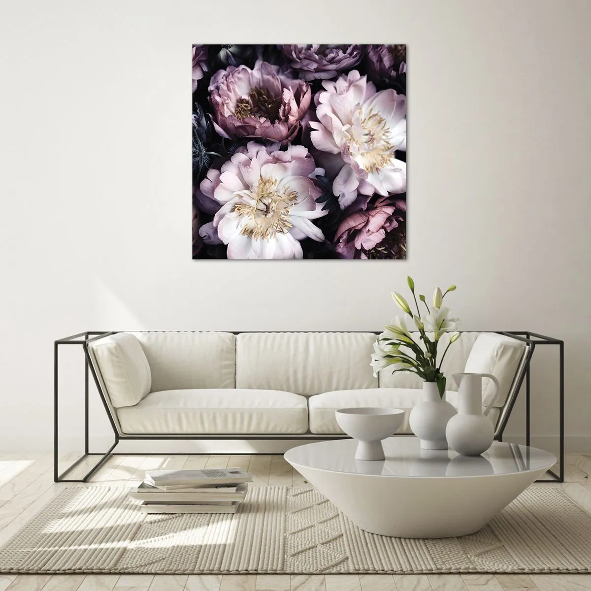 Obraz na szkle - Bukiet w dawnym stylu - 60x60 cm