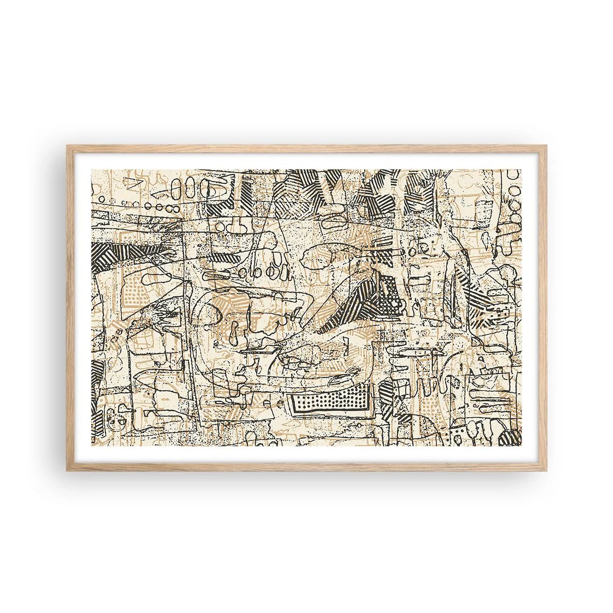 Plakat w ramie jasny dąb - Czeka na rozszyfrowanie - 91x61 cm