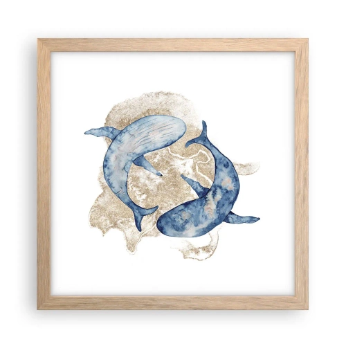 Plakat w ramie jasny dąb - Przyjaźń czy kochanie? - 30x30 cm