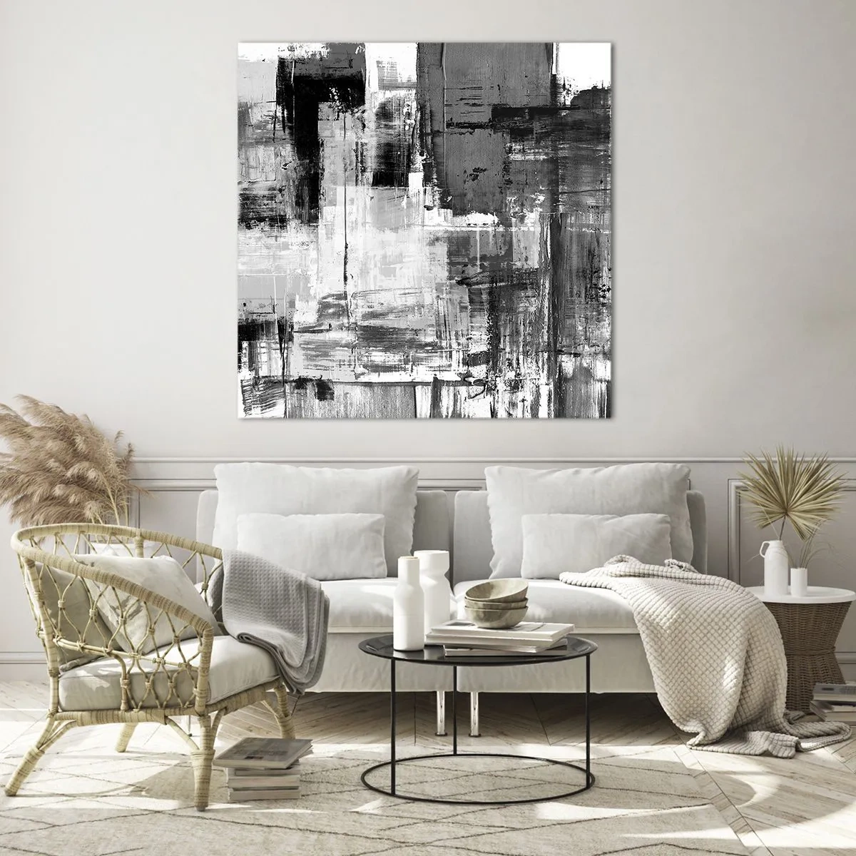 Obraz na szkle - Szare jest piękne - 70x70 cm