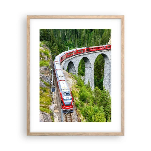 Plakat w ramie jasny dąb - Kolej na górskie widoki - 40x50 cm
