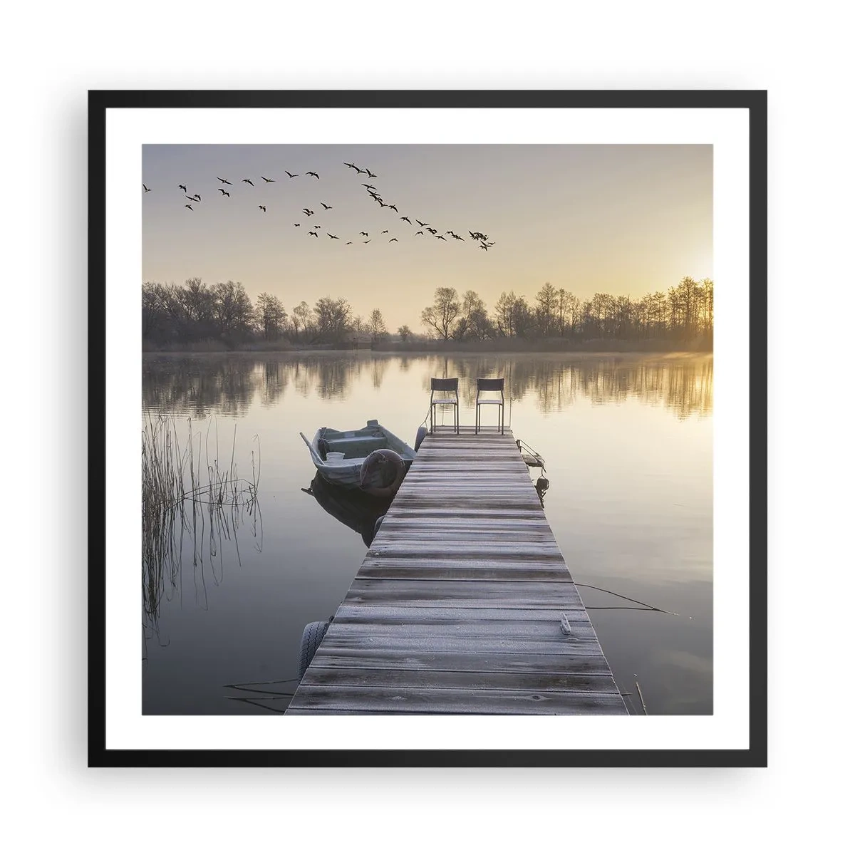 Plakat w czarnej ramie - Wrócę za jakiś czas - 60x60 cm