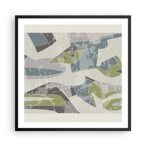 Plakat w czarnej ramie - Kompozycja za szybą - 60x60 cm