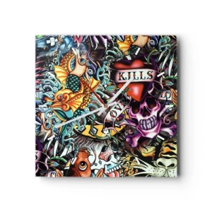 Zegar ścienny - Sen tatuażysty - 40x40 cm