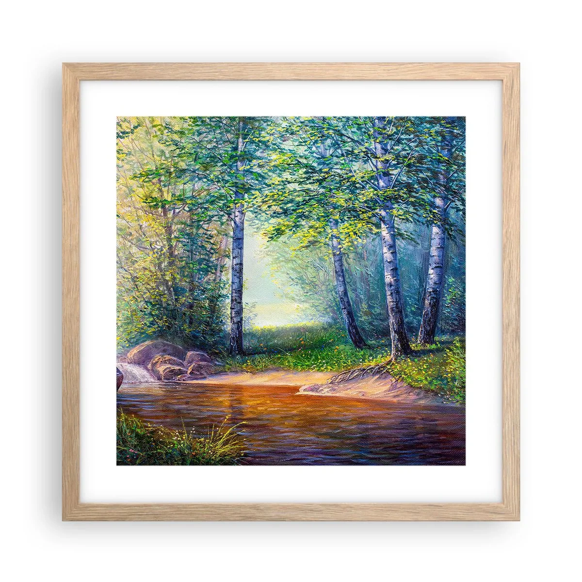 Plakat w ramie jasny dąb - Sielankowa sceneria - 40x40 cm