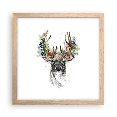 Plakat w ramie jasny dąb - W świątecznej szacie - 30x30 cm