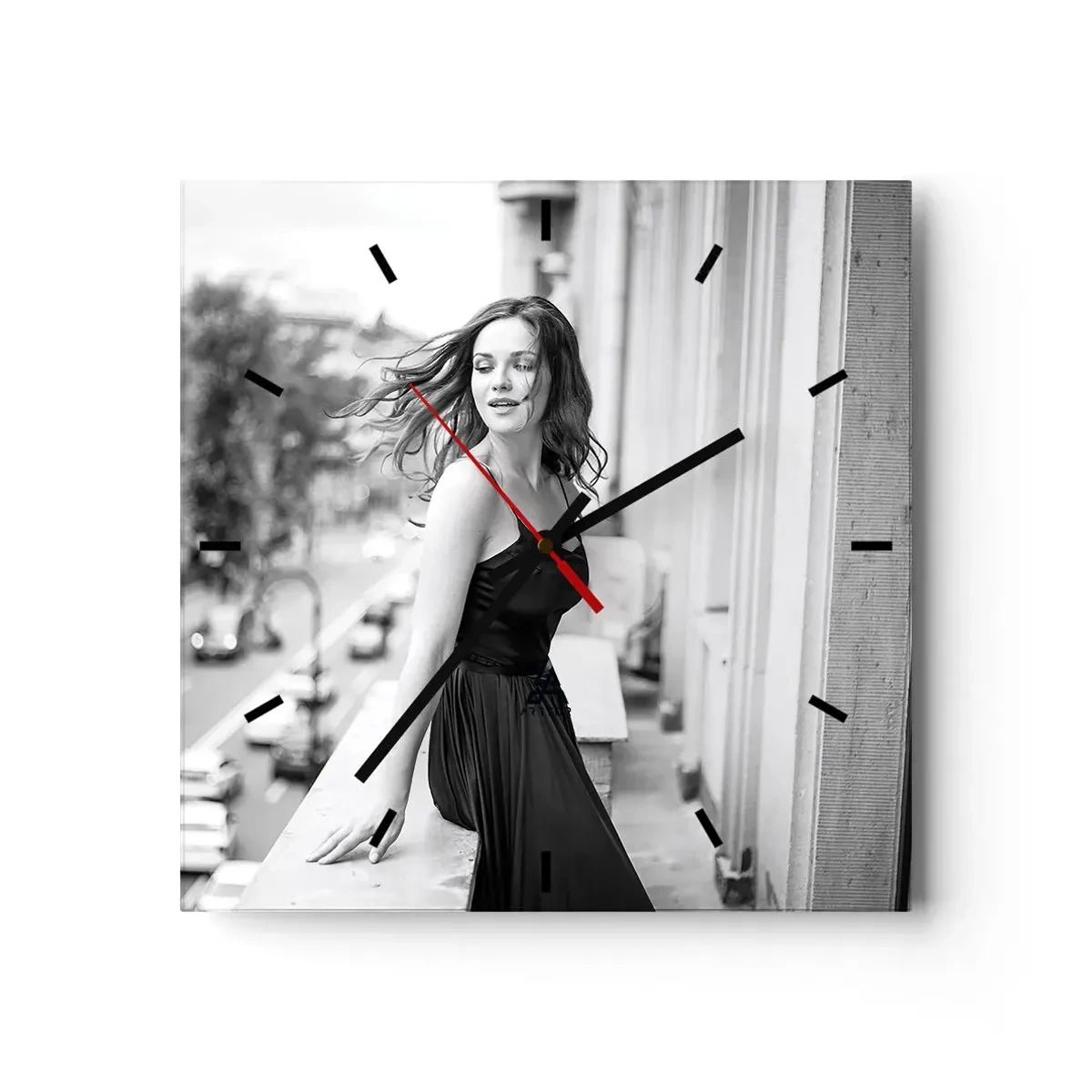 Zegar ścienny - Z pewnością paryżanka - 40x40 cm