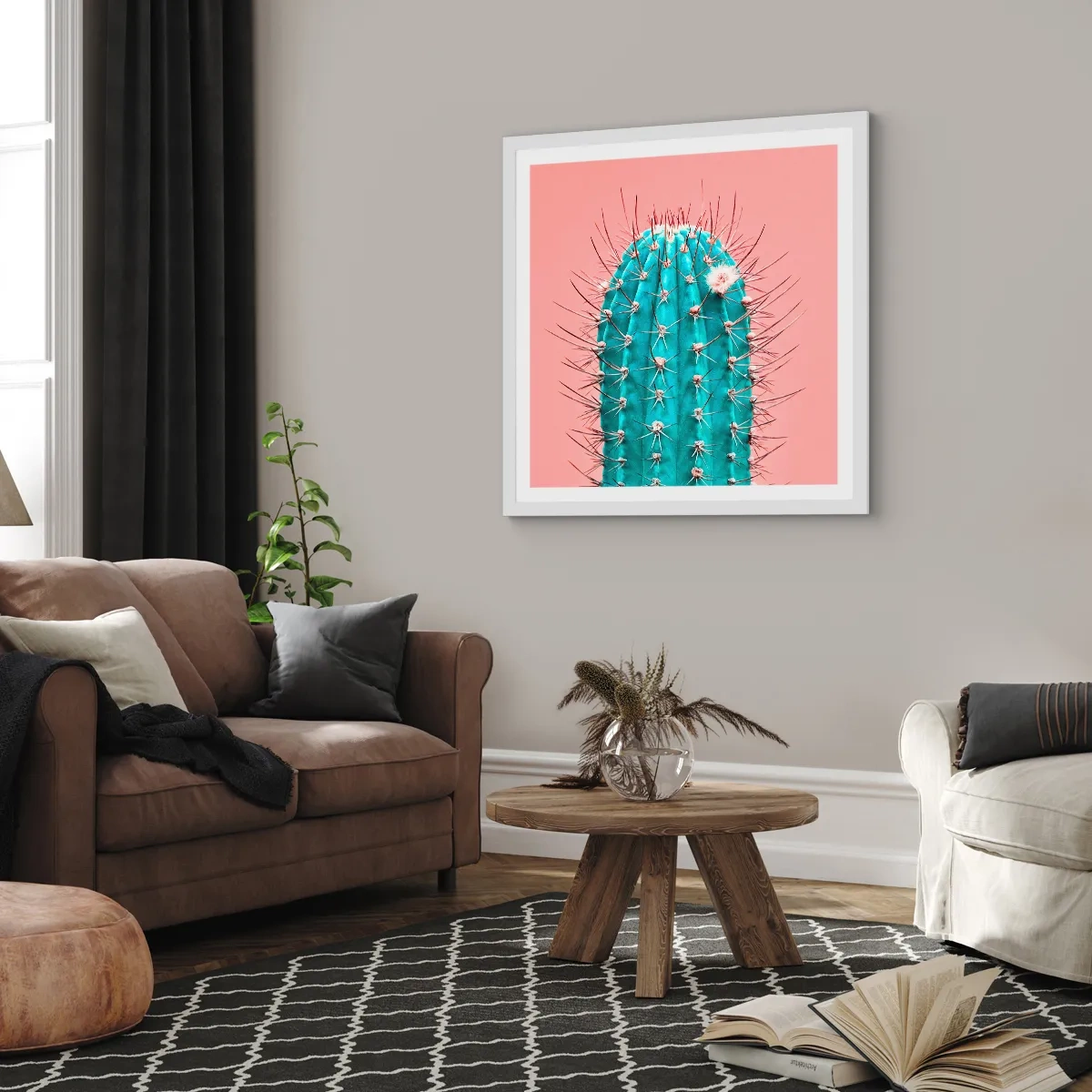 Plakat w białej ramie - Tylko patrz - 30x30 cm