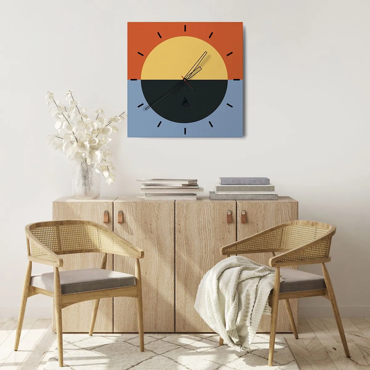 Zegar ścienny - Kompozycja ciepła i chłodu - 40x40 cm