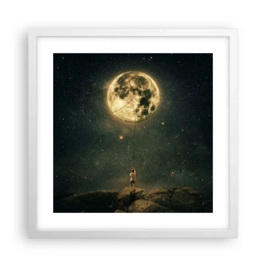 Plakat w białej ramie - Jeden taki, co ukradł Księżyc - 40x40 cm