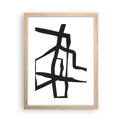 Plakat w ramie jasny dąb - Czarno-biała konstrukcja - 30x40 cm