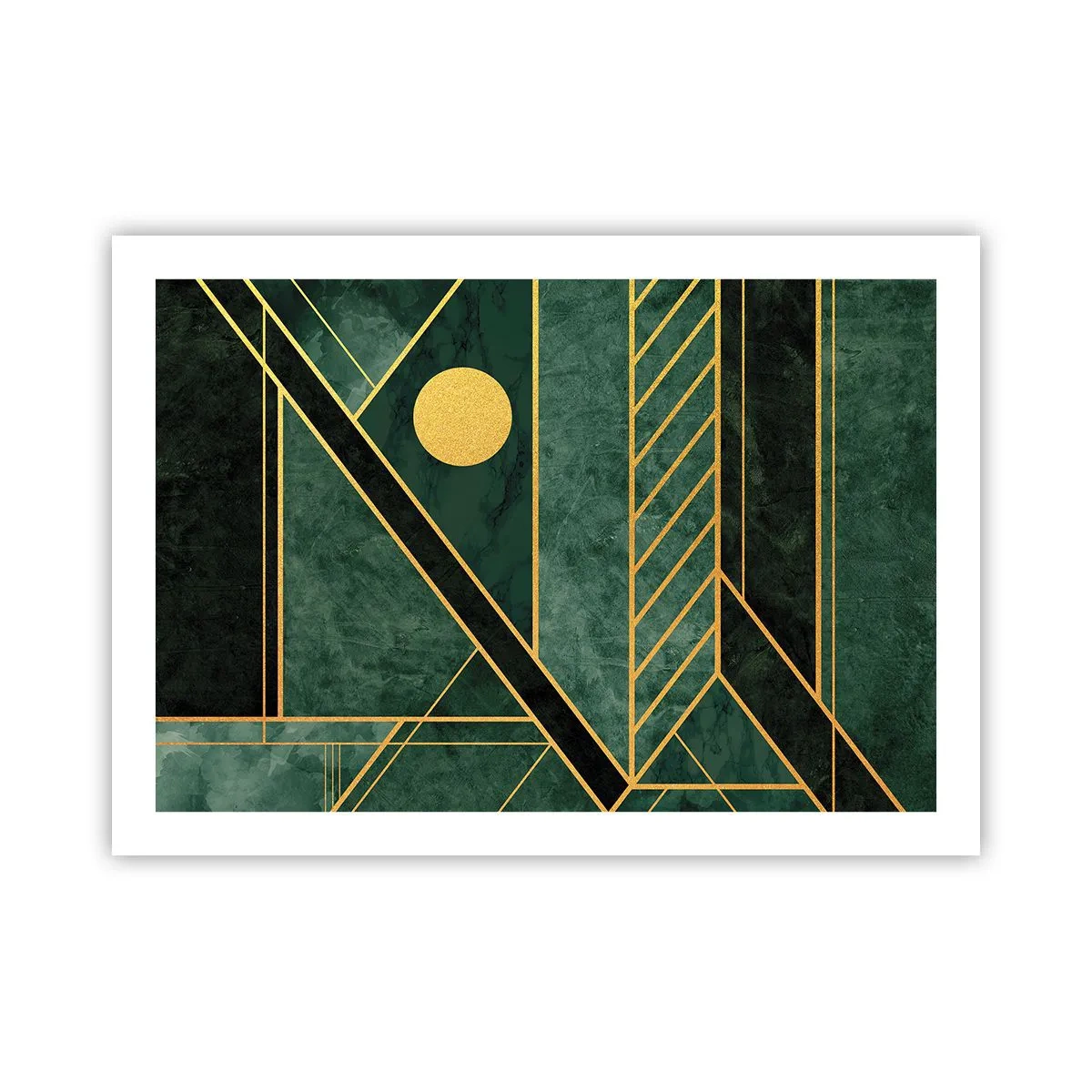 Plakat - Dynamika złota i lazuru - 70x50 cm