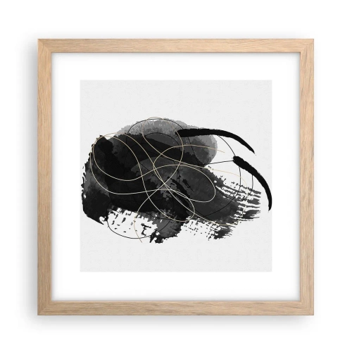 Plakat w ramie jasny dąb - Wysnute z czerni - 30x30 cm