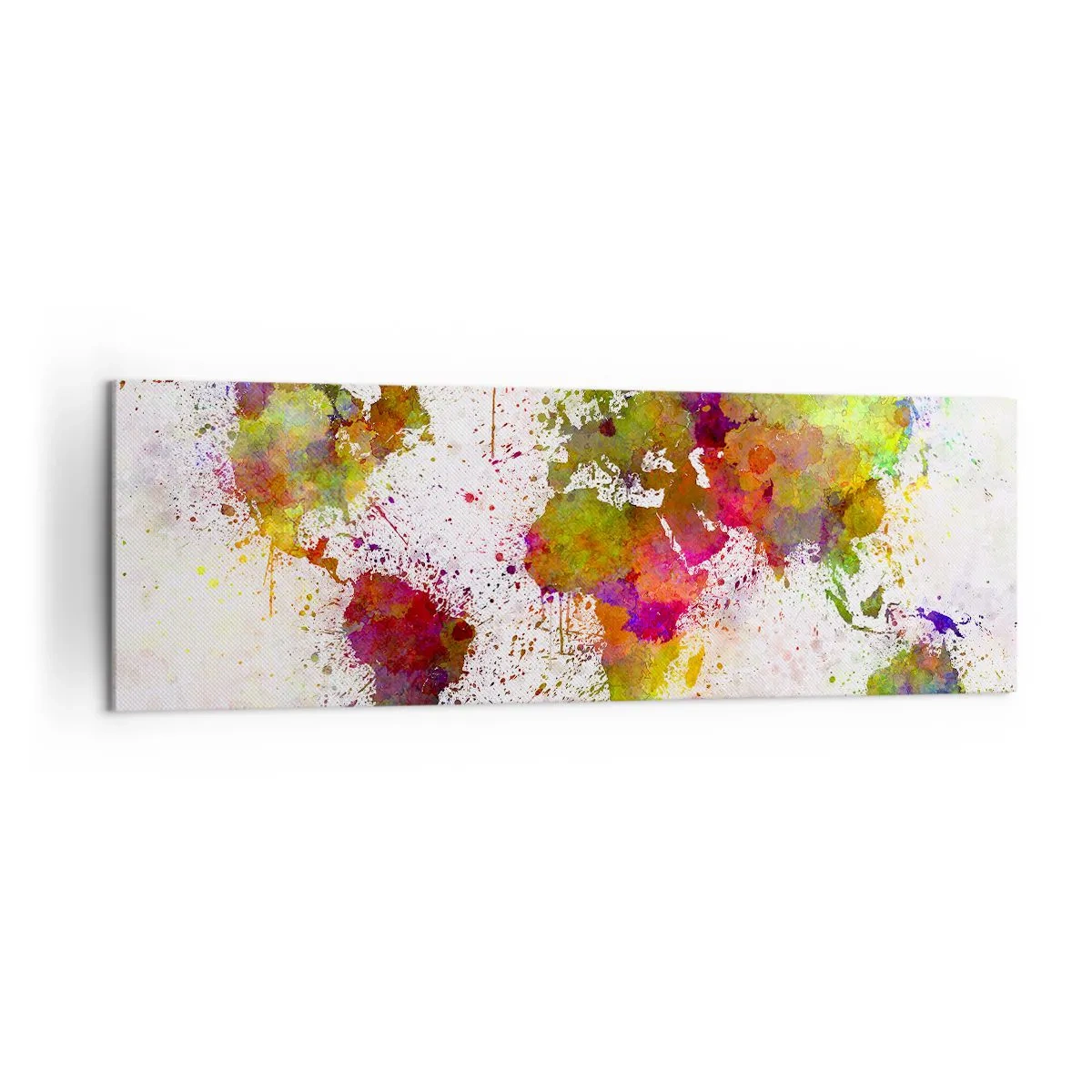 Obraz na płótnie - Kolorowa mapa świata w abstrakcyjnej stylistyce - 160x50cm - Jakoś tak samo wyszło - Nowoczesna dekoracja ścienna do salonu i sypialni ARTTOR