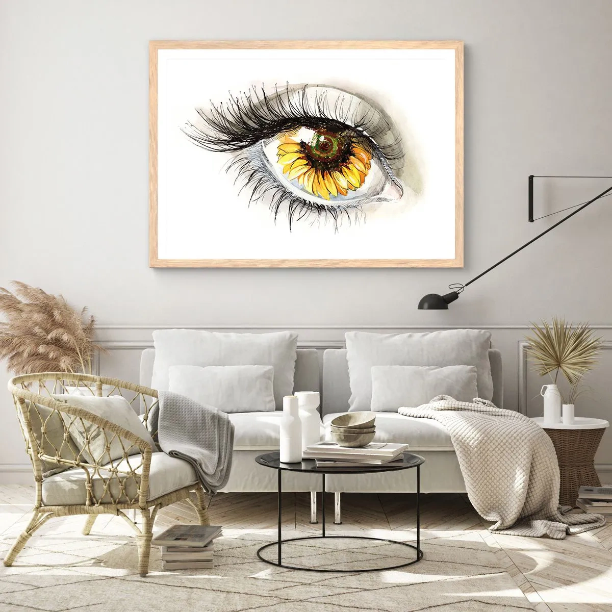 Plakat w ramie jasny dąb - Spojrzenie gorące jak lato - 100x70 cm