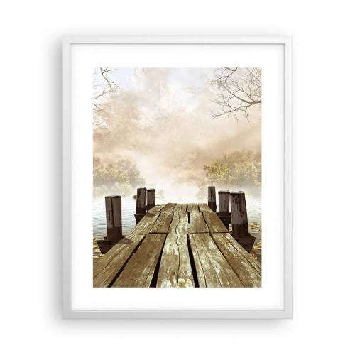 Plakat w białej ramie - Łagodny smutek jesieni - 40x50 cm