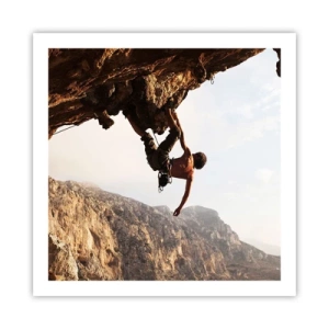 Plakat - Świat skurczony w garści na obrywie głazu - 60x60 cm