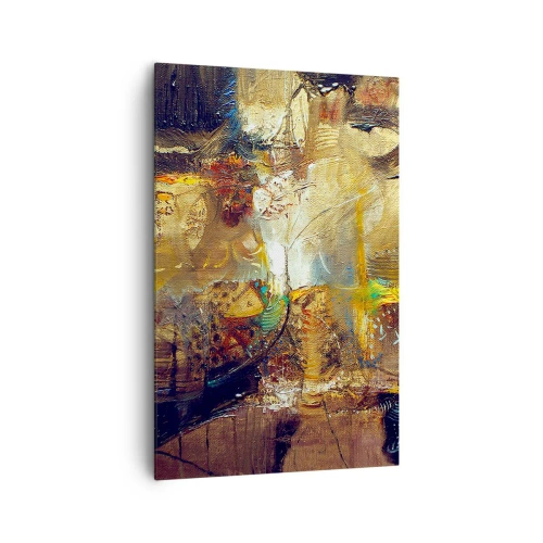 Obraz na płótnie - Abstrakcyjna martwa natura w ciepłych barwach - 80x120cm - Zimno, cieplej, gorąco - Nowoczesna dekoracja ścienna do salonu i sypialni ARTTOR