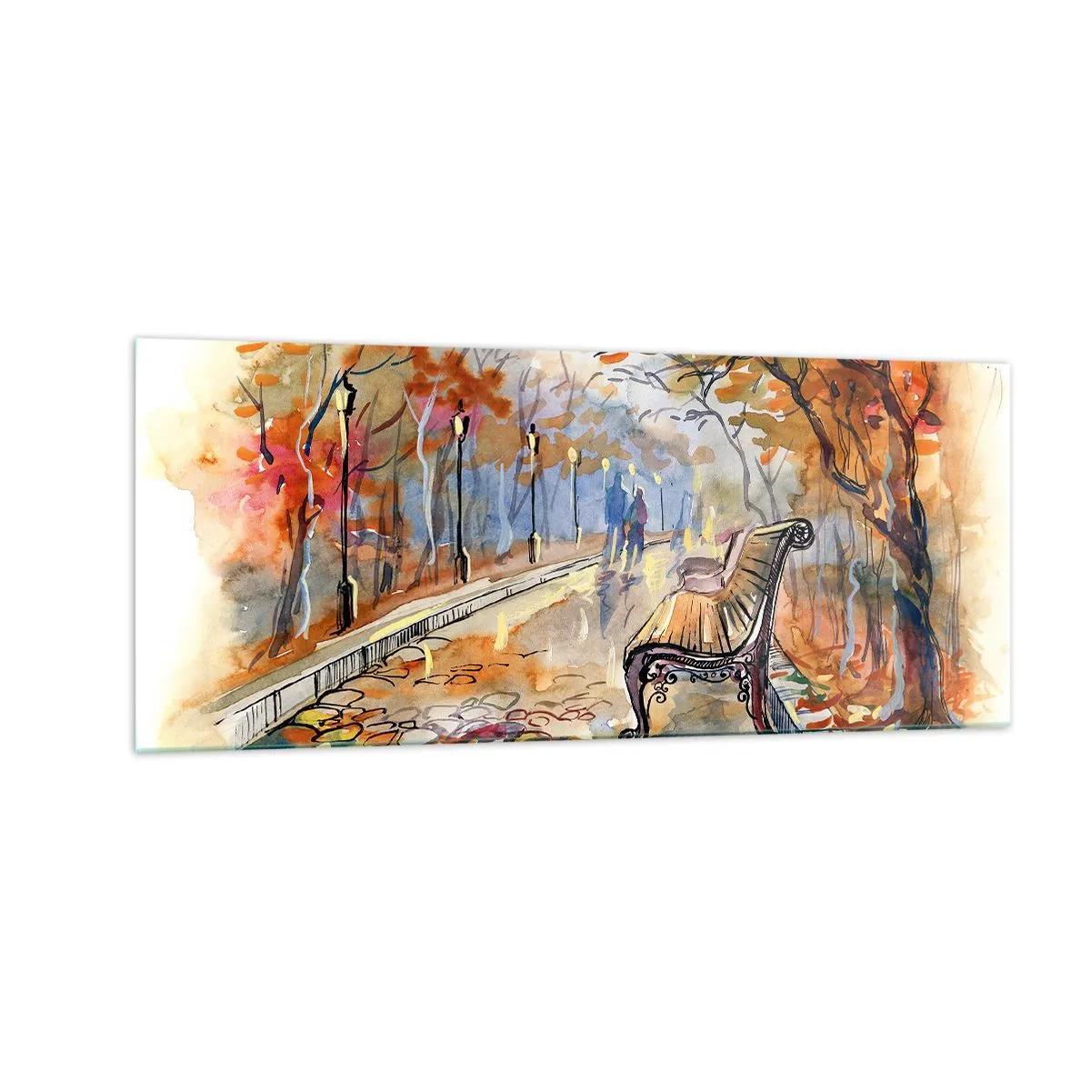 Obraz na szkle - Razem powędrować w jesień - 100x40 cm