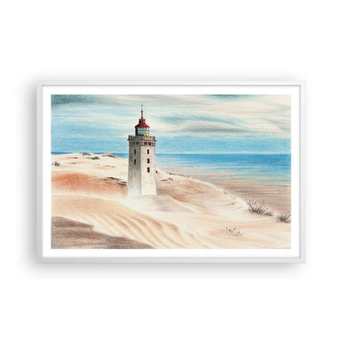 Plakat w białej ramie - Zawsze wpatrzona w morze - 91x61 cm