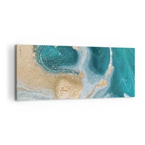 Obraz na płótnie - Wir złota i turkusu - 100x40 cm