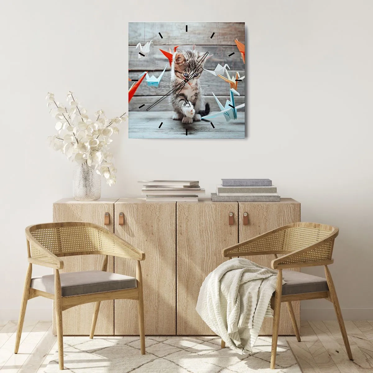 Zegar ścienny - Pierwsza lekcja - 40x40 cm