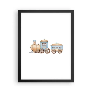 Plakat w czarnej ramie - Stoi na stacji... - 30x40 cm