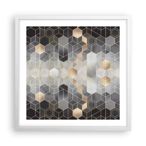 Plakat w białej ramie - Diamentowa kompozycja - 50x50 cm