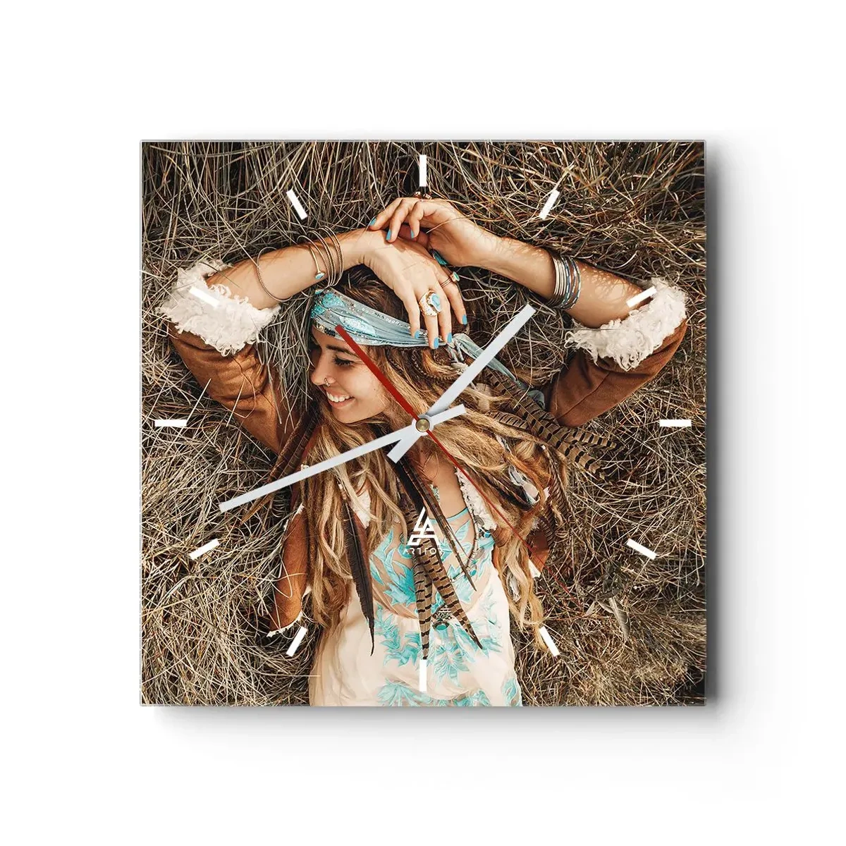 Zegar ścienny - W drodze do lata miłości - 40x40 cm