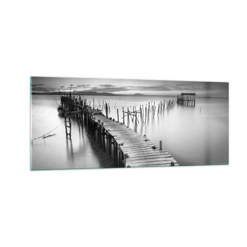 Obraz na szkle - Spokój zapomnianego brzegu - 100x40 cm
